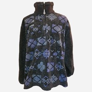 Vintage 80s 90s Columbia Fleece Aztec Floral Size Medium